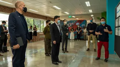 Singapore Deputy Prime Minister and Coordinating Minister for Economic Policies, Mr Heng Swee Keat officiates the launch of grow innovation hub in Singapore.