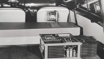 "Power electronics for electric drive in an experimental car by Bosch in 1967."